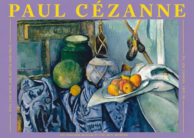 Paul Cézanne Still Life with Jar, Bottle and Fruit No2 - Plakát