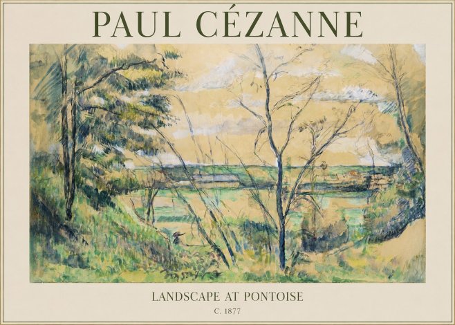 Paul Cézanne View of the Oise at Pontoise I No4 - Plakát