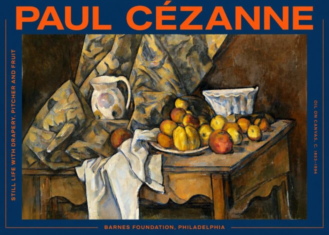 Paul Cézanne Still Life with Drapery, Pitcher and Fruit No3 - Plakát