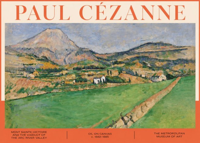 Paul Cézanne Mont Sainte-victoire and the Viaduct of the Arc River Valley No4 - Plakát