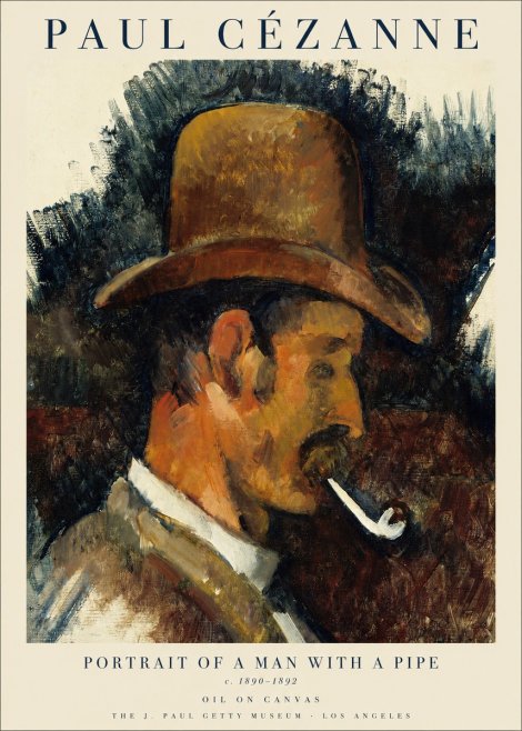 Paul Cézanne Portrait of a Man with a Pipe No1 - Plakát