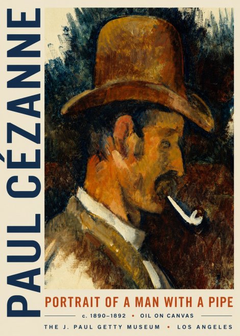 Paul Cézanne Portrait of a Man with a Pipe No4 - Plakát