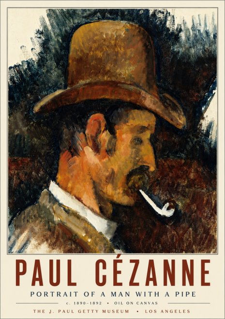 Paul Cézanne Portrait of a Man with a Pipe No6 - Plakát