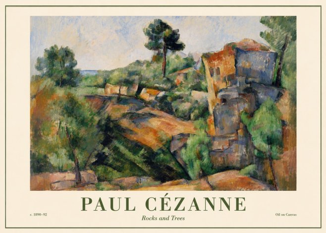 Paul Cézanne Rocks and Trees I No6 - Plakát