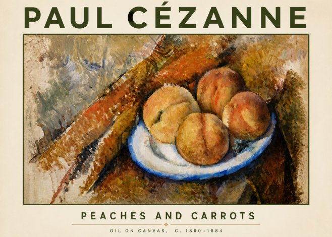 Paul Cézanne Peaches and Carrots No4 - Plakát