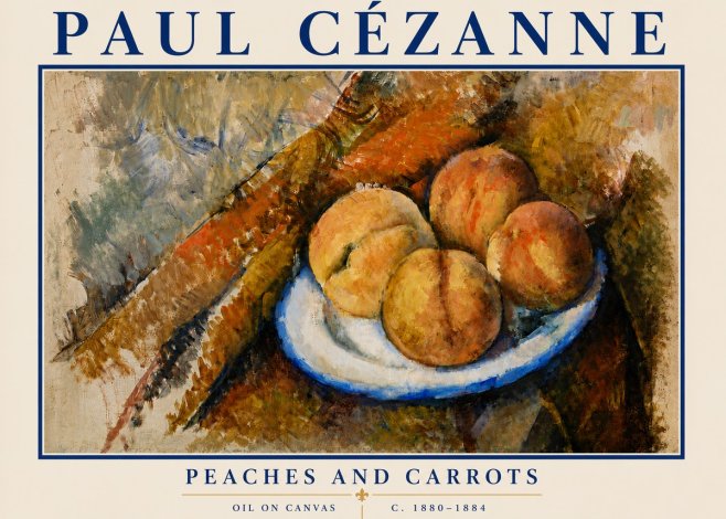 Paul Cézanne Peaches and Carrots No5 - Plakát