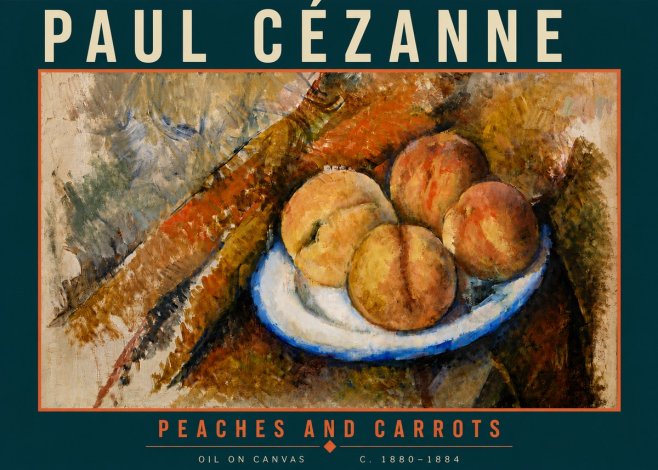 Paul Cézanne Peaches and Carrots No6 - Plakát