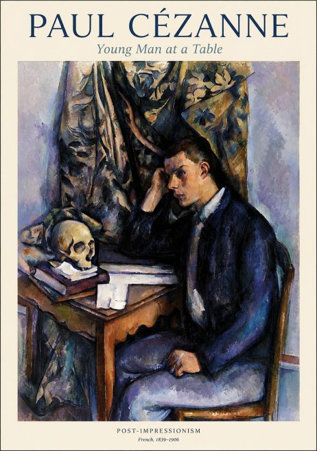 Paul Cézanne Young Man at a Table No1 - Plakát