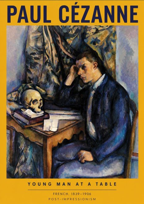 Paul Cézanne Young Man at a Table No2 - Plakát