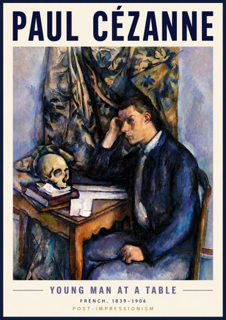 Paul Cézanne Young Man at a Table No5 - Plakát