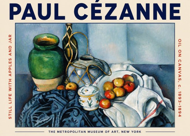 Paul Cézanne Still Life with Apples and Jar No4 - Plakát