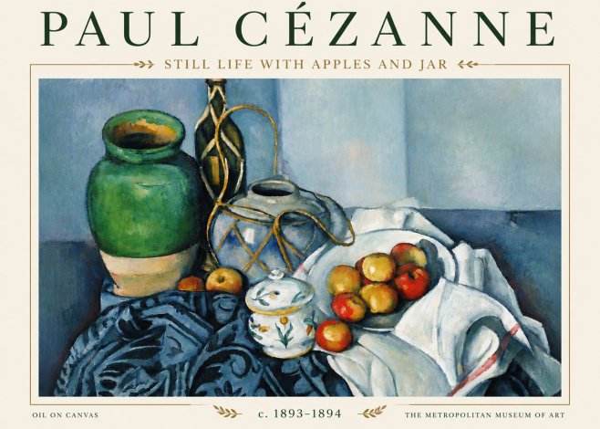 Paul Cézanne Still Life with Apples and Jar No5 - Plakát