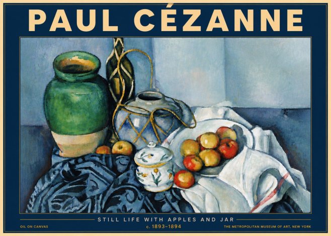 Paul Cézanne Still Life with Apples and Jar No6 - Plakát