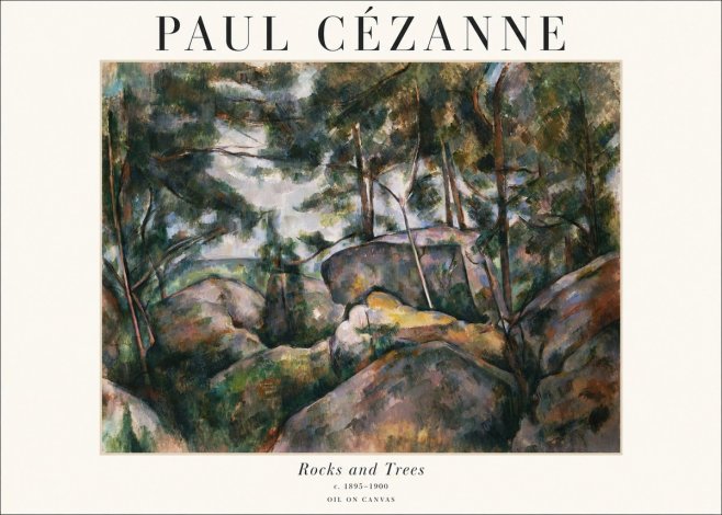 Paul Cézanne Rocks and Trees II No1 - Plakát