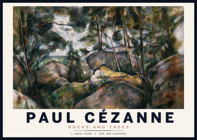 Paul Cézanne Rocks and Trees II No3 - Plakát
