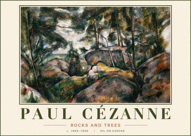 Paul Cézanne Rocks and Trees II No6 - Plakát