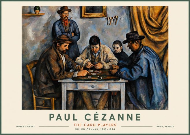 Paul Cézanne The Card Players I No4 - Plakát