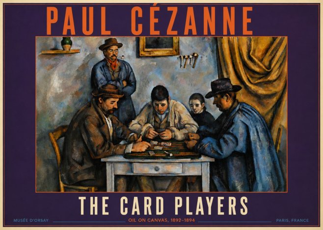 Paul Cézanne The Card Players I No5 - Plakát