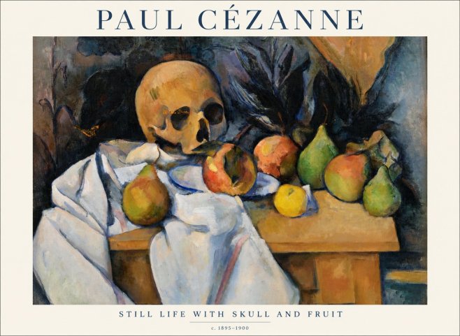 Paul Cézanne Still Life with Skull and Fruit No1 - Plakát
