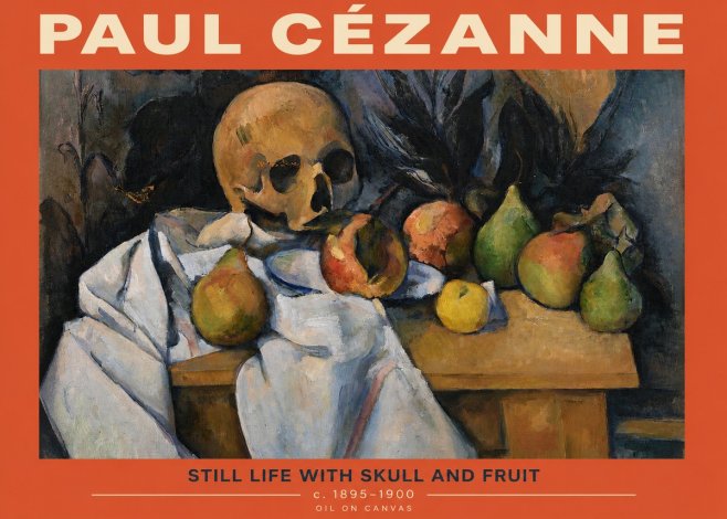 Paul Cézanne Still Life with Skull and Fruit No2 - Plakát