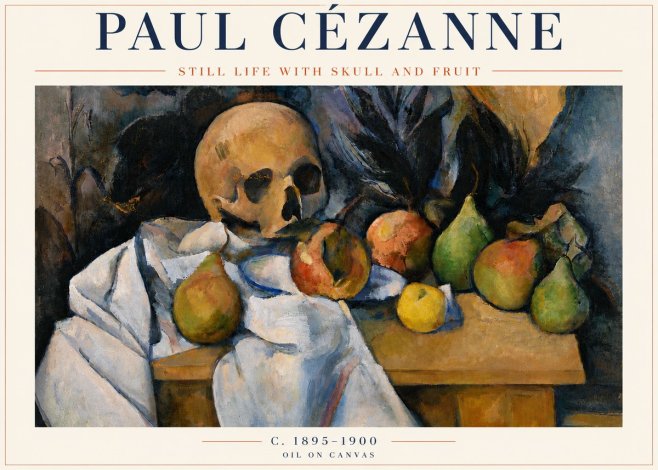 Paul Cézanne Still Life with Skull and Fruit No5 - Plakát