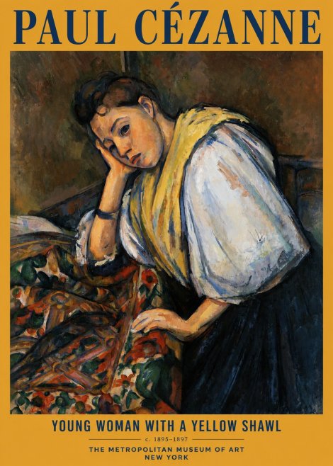 Paul Cézanne Young Woman with a Yellow Shawl No2 - Plakát