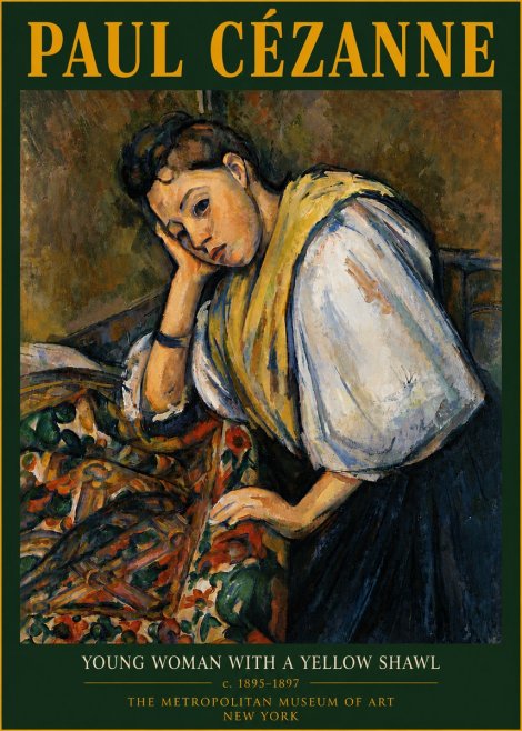 Paul Cézanne Young Woman with a Yellow Shawl No6 - Plakát
