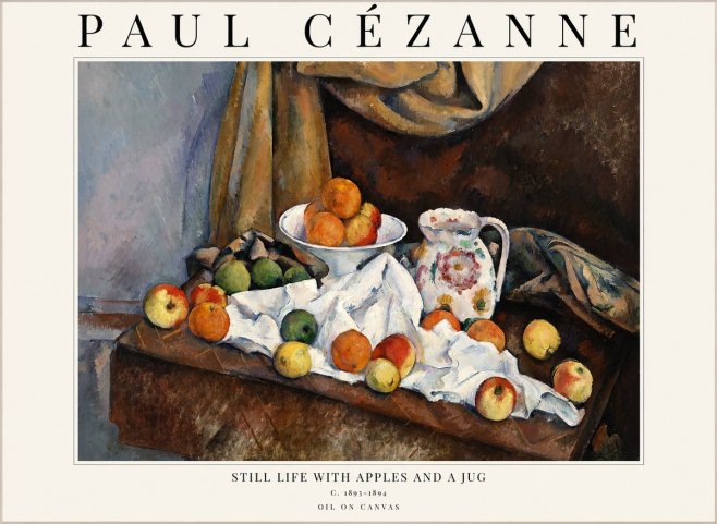 Paul Cézanne Still Life with Apples and a Jug No1 - Plakát