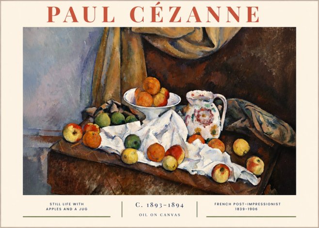 Paul Cézanne Still Life with Apples and a Jug No2 - Plakát