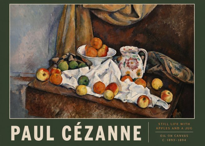 Paul Cézanne Still Life with Apples and a Jug No3 - Plakát
