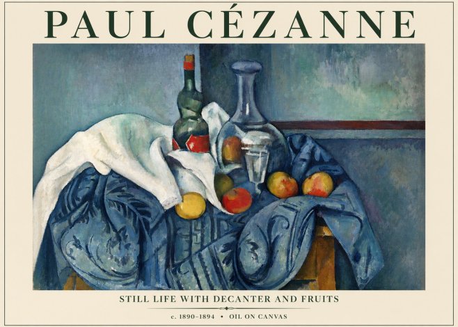 Paul Cézanne Still Life with Decanter and Fruits No3 - Plakát