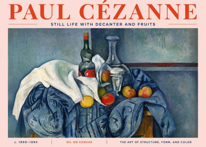 Paul Cézanne Still Life with Decanter and Fruits No4 - Plakát