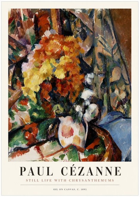 Paul Cézanne Still Life with Chrysanthemums No1 - Plakát
