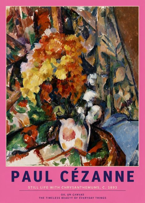 Paul Cézanne Still Life with Chrysanthemums No3 - Plakát