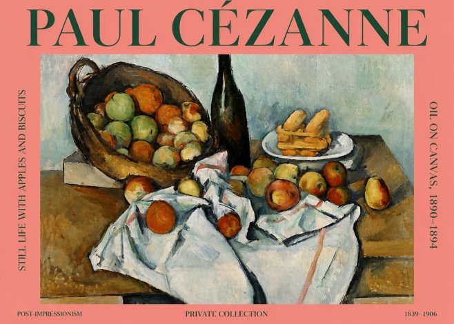 Paul Cézanne Still Life with Apples and Biscuits No3 - Plakát