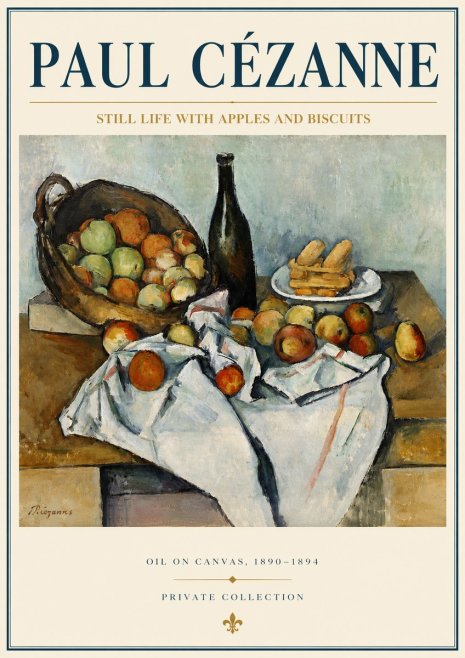 Paul Cézanne Still Life with Apples and Biscuits No4 - Plakát