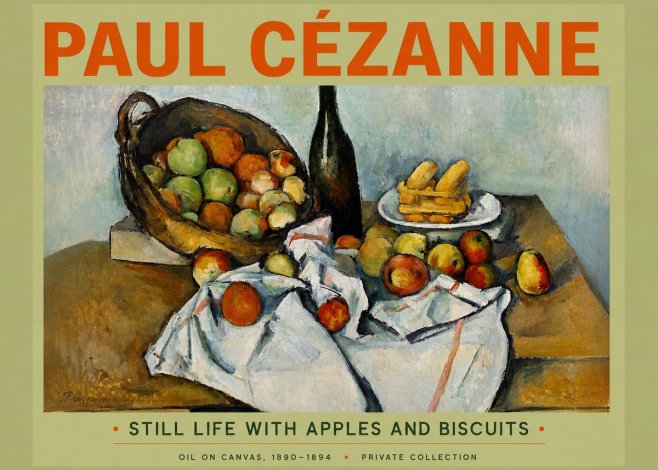 Paul Cézanne Still Life with Apples and Biscuits No5 - Plakát