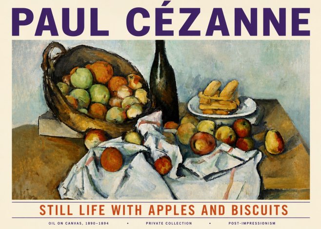 Paul Cézanne Still Life with Apples and Biscuits No6 - Plakát
