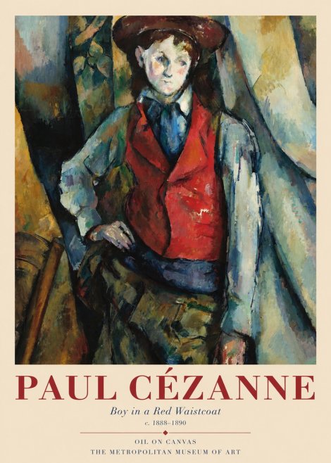 Paul Cézanne Boy in a Red Waistcoat No1 - Plakát