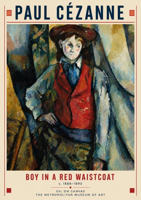 Paul Cézanne Boy in a Red Waistcoat No6 - Plakát