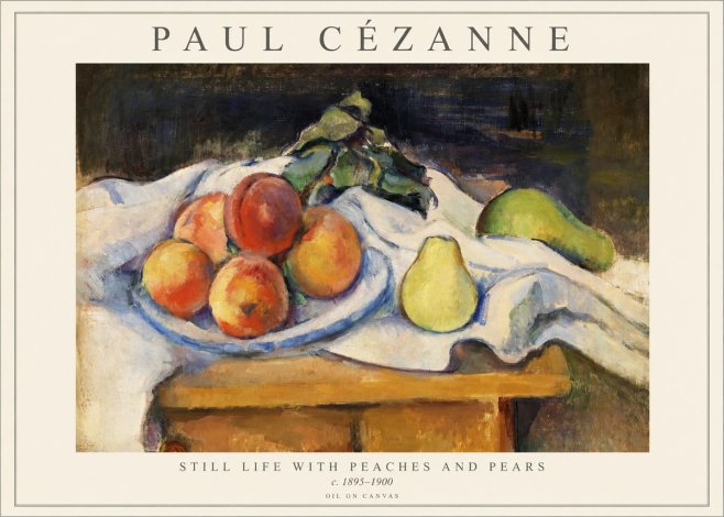 Paul Cézanne Still Life with Peaches and Pears No1 - Plakát