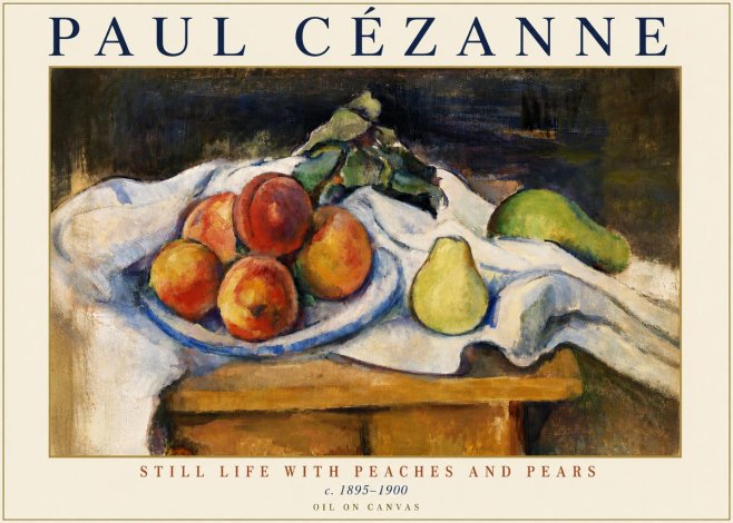 Paul Cézanne Still Life with Peaches and Pears No5 - Plakát