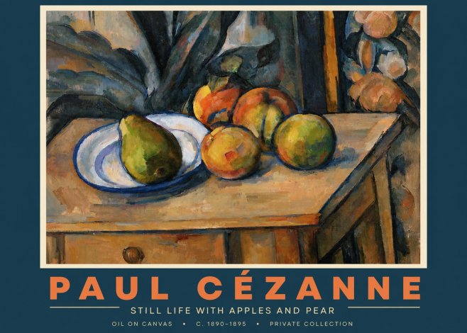 Paul Cézanne Still Life with Apples and Pear No4 - Plakát