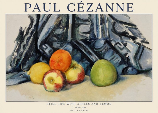 Paul Cézanne Still Life with Apples and Lemon No1 - Plakát
