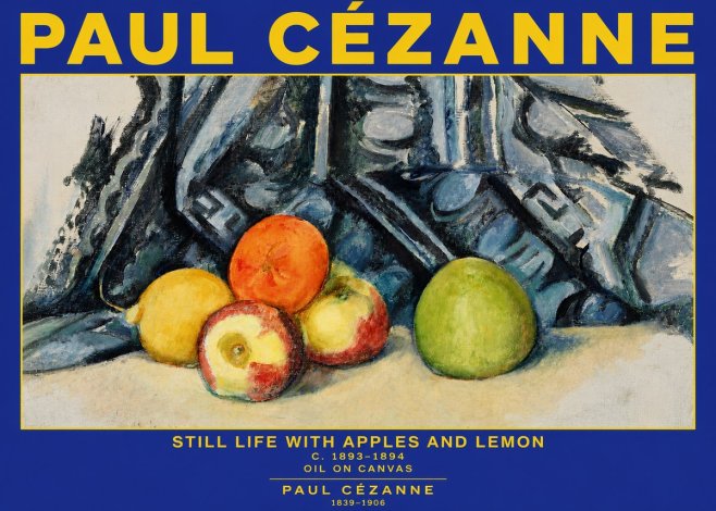 Paul Cézanne Still Life with Apples and Lemon No3 - Plakát