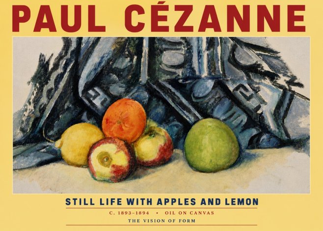 Paul Cézanne Still Life with Apples and Lemon No5 - Plakát