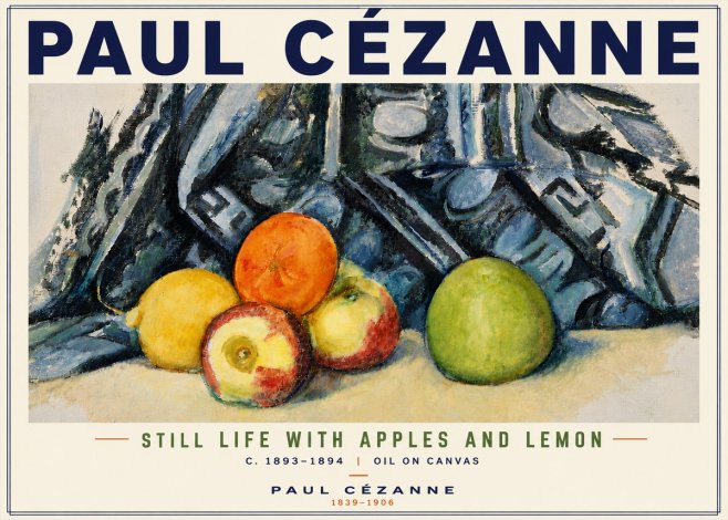 Paul Cézanne Still Life with Apples and Lemon No6 - Plakát
