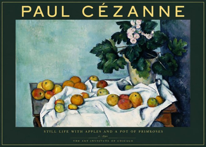 Paul Cézanne Still Life with Apples and a Pot of Primroses No2 - Plakát