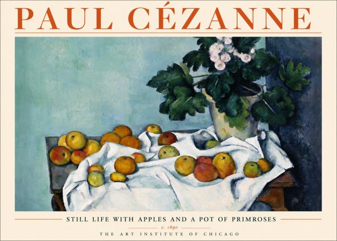 Paul Cézanne Still Life with Apples and a Pot of Primroses No3 - Plakát