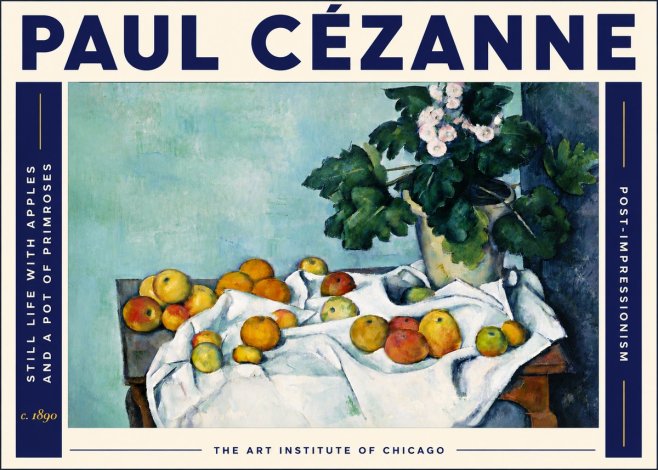 Paul Cézanne Still Life with Apples and a Pot of Primroses No6 - Plakát